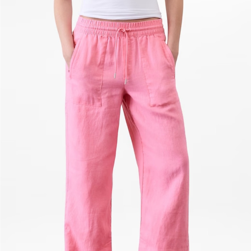 Athleta Retreat Linen High Rise Wide Leg Pant